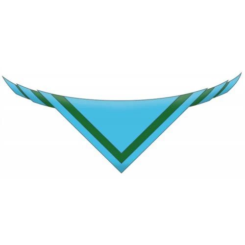The 17th Wicklow Roundwood necker: light blue with a green border
