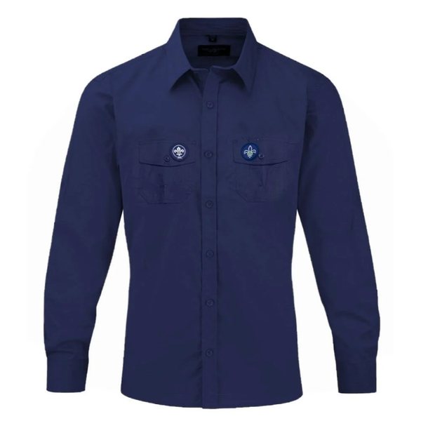 Navy Scouts shirt with Scouting Ireland badges